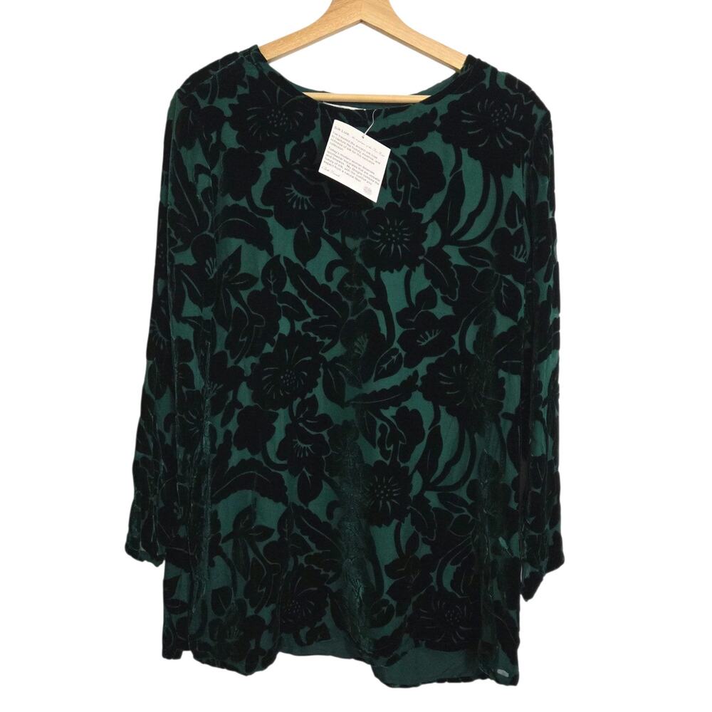 NEW Silk Lore Beth Terrell Silk Blend Velvet Whimsigoth Dark Romantic Tunic Sz L